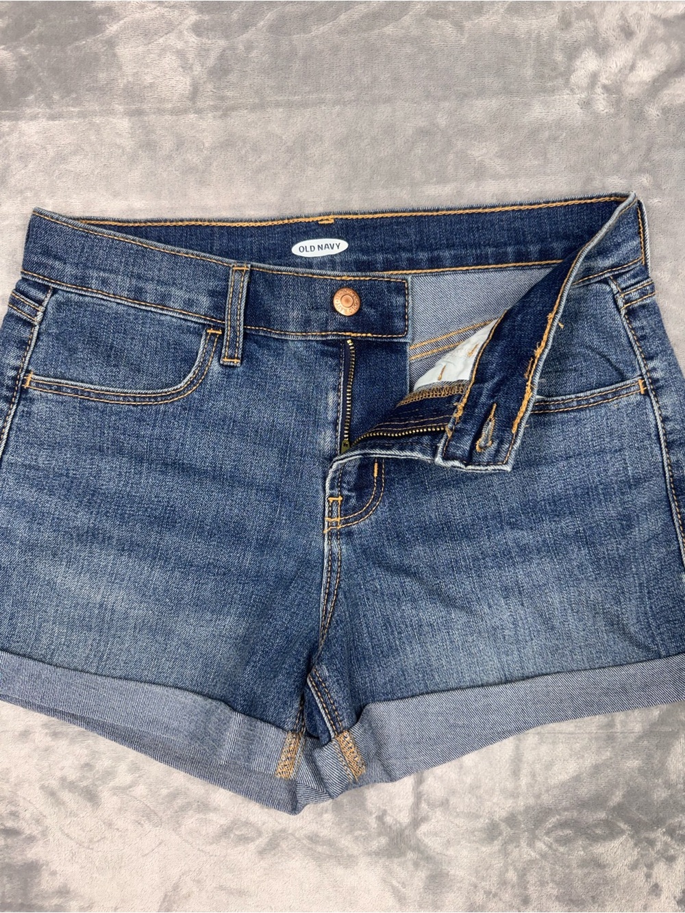 Old Navy Dark Blue Denim Shorts - Picture 3 of 9
